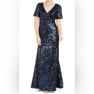 Calvin Klein Blue Sequin Maxi Dress
